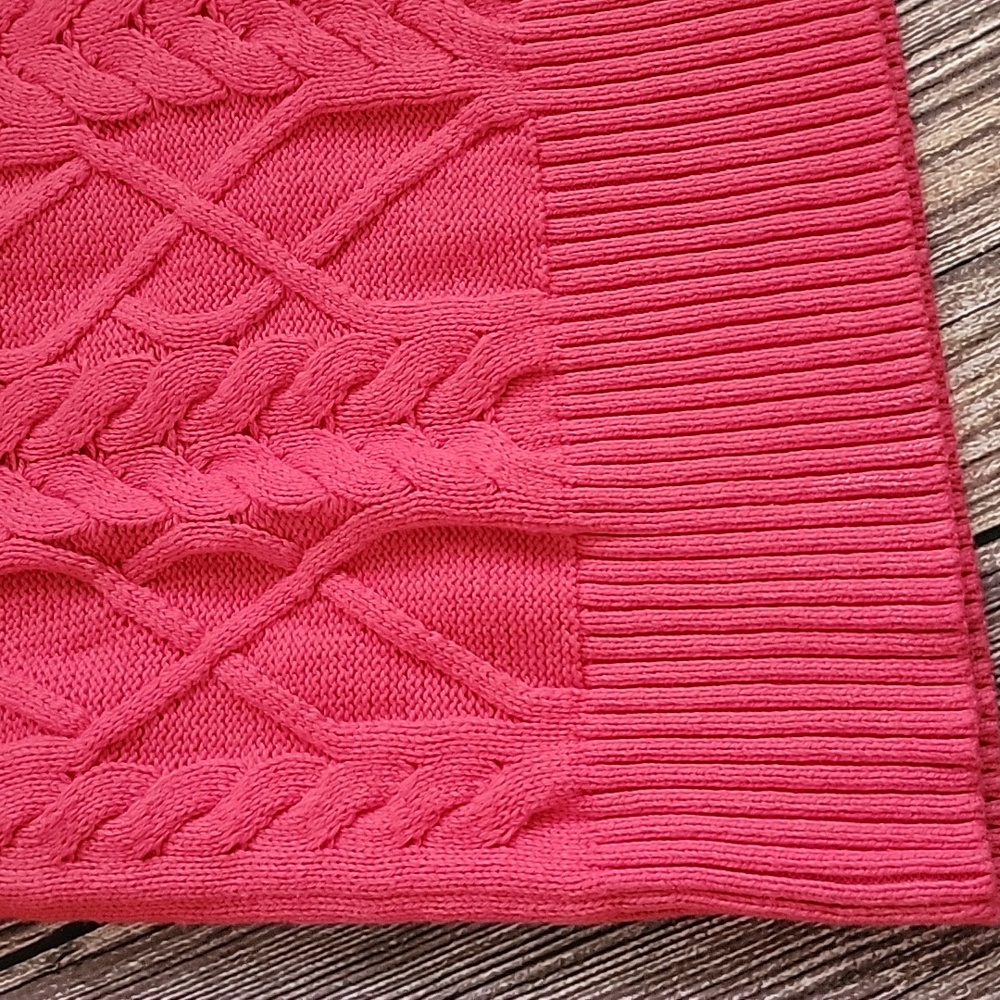 Talbots Pink Cable Knit Turtleneck Sweater - Picture 2 of 6